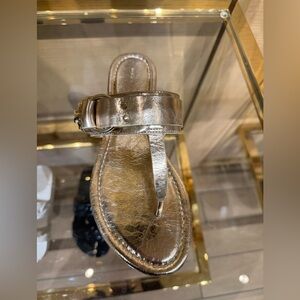 Tory Burch Women Selby Signature Logo Leather Thong Sandals